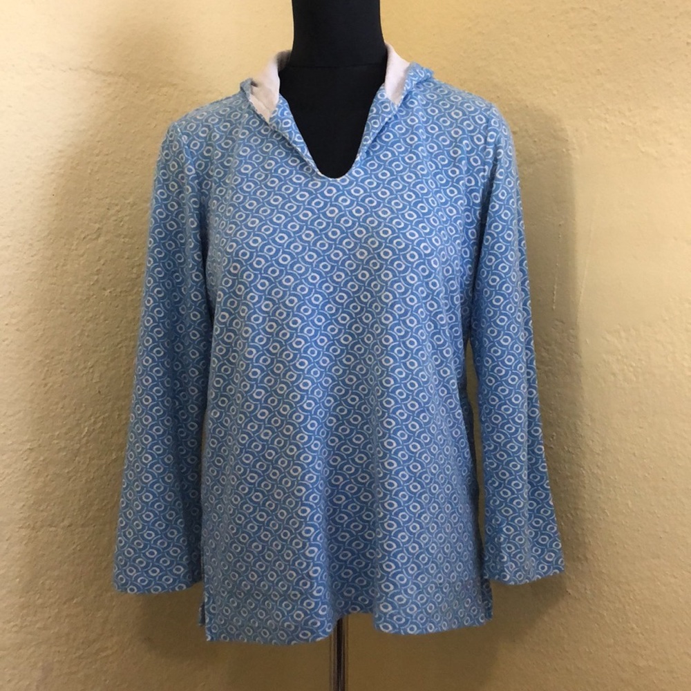 J McLaughlin terry cloth top/tunic w/hood Sz XS